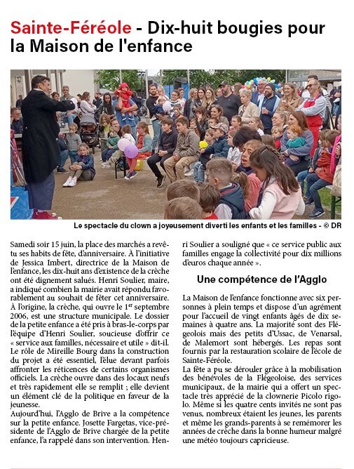 DIX HUIT BOUGIES POUR LA MAISON DE L&rsquo;ENFANCE