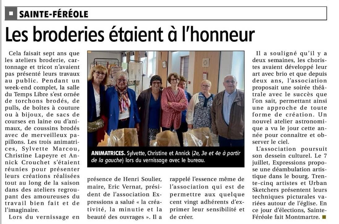 LES BRODERIES À L'HONNEUR