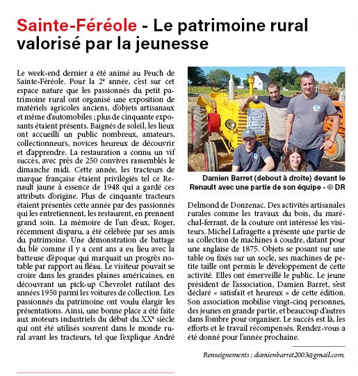LE PATRIMOINE RURAL VALORISÉ PAR LA JEUNESSE