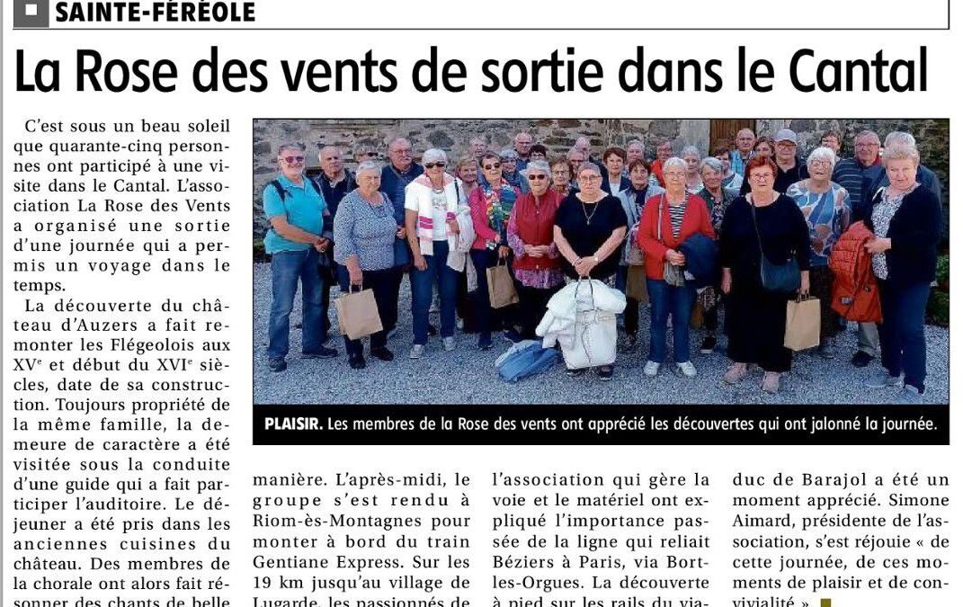 LA ROSE DES VENTS DE SORTIE DANS LE CANTAL