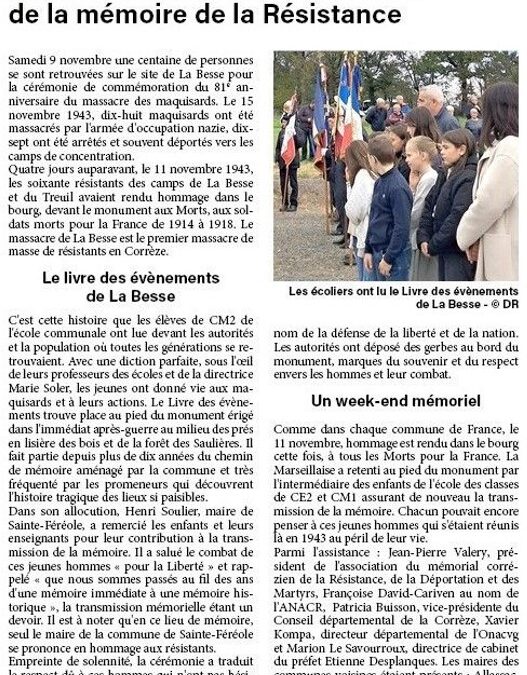 LA TRANSMISSION DE LA MÉMOIRE DE LA RÉSISTANCE