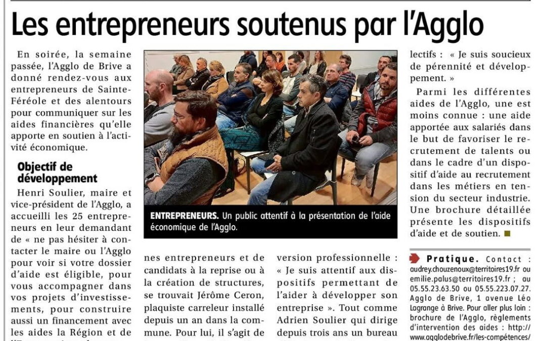 LES ENTREPRENEURS SOUTENUS PAR L&rsquo;AGGLO