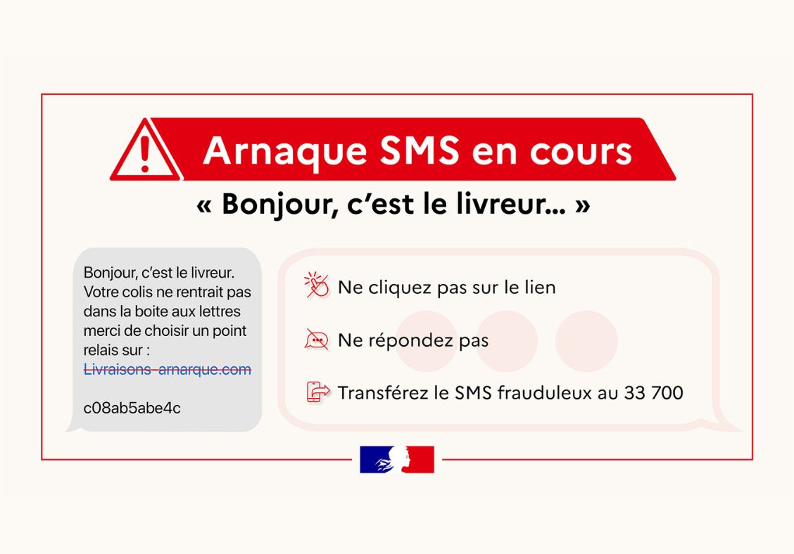 Vous avez reçu un message par SMS ou par e-mail qui semble provenir d’un service de livraison ? ⚠️ Attention ! Cette tentative d'hameçonnage circule depuis quelque temps. Plus d'informations ⤵️ https://www.cybermalveillance.gouv.fr/.../escroqueries...
