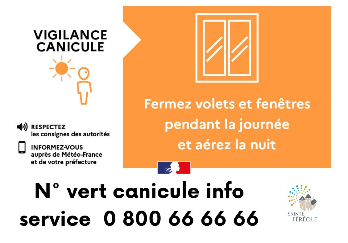 VIGILENCE CANICULE Dans la nuit du 25 au 26 juin, un épisode orageux d’une grande violence a frappé une large partie de la Corrèze. La commune de Sainte-Féréole a connu des dégâts localisés, notamment dans les secteurs de Berchat, de Cros, du Moulin Haut, de la route du Barrage, du Noyer… Les élus, ainsi que les services administratifs et techniques de la commune, sont pleinement mobilisés, en lien avec les services de l’État, la préfecture, le département, Enedis depuis ce mercredi soir pour résoudre les difficultés rencontrées et œuvrent à effacer les stigmates laissés par cet événement météorologique. La municipalité tient à saluer l’esprit de solidarité dont ont fait preuve les habitants des hameaux impactés pour dégager certaines voies.
