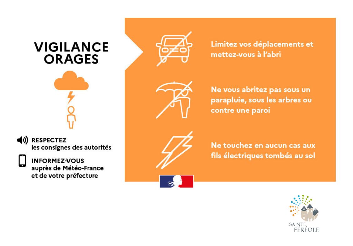 VIGILENCE ORAGES La #Corrèze est placée en vigilance orange orages à compter de 14h et jusqu'à minuit.