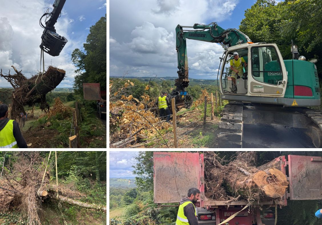 Nettoyage des fossés après les violents orages du mercredi 25 juin