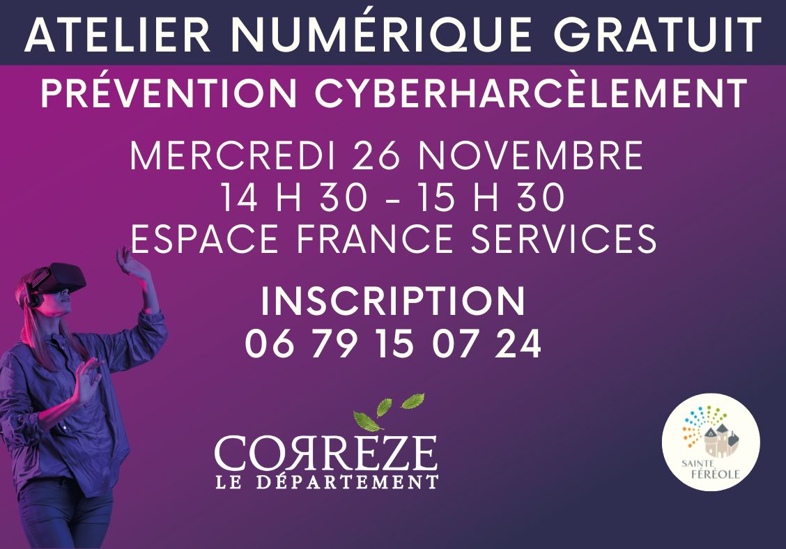 Dans le cadre de la Mission Innovation Corrèze, votre Conseiller numérique vous propose deux ateliers gratuits
