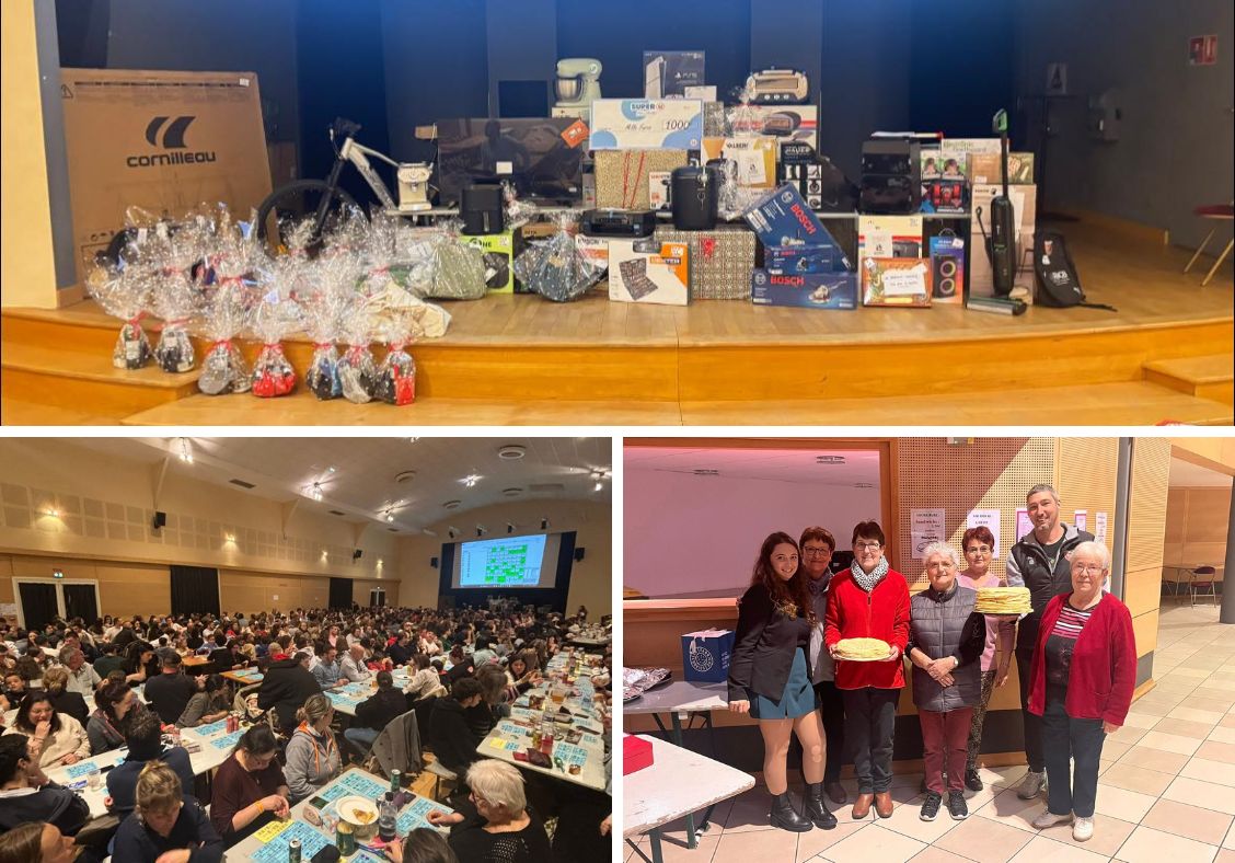 Samedi soir, le loto organisé par le club a rencontré un vif succès, rassemblant de nombreux participants dans une ambiance chaleureuse et conviviale. Les organisateurs tiennent à adresser leurs sincères remerciements à l’ensemble des personnes présentes, venues partager ce moment de rencontre et de solidarité. Leur reconnaissance s’étend également aux élus municipaux, aux associations ainsi qu’aux entreprises qui ont honoré cet événement de leur présence. Un remerciement particulier est adressé à La Rose des Vents pour la qualité de sa prestation, notamment la préparation des crêpes, très appréciées par les participants. La SSSF salue également l’engagement remarquable des bénévoles, dont la mobilisation et le dévouement ont largement contribué à la réussite de cette soirée. Enfin, ils expriment leur gratitude envers les entreprises partenaires pour leur générosité, ayant permis de proposer de nombreux lots de qualité. Fort de ce succès, le club donne d’ores et déjà rendez-vous à tous pour la prochaine édition.