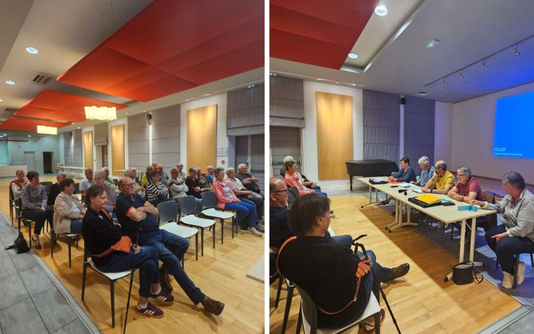 Ce vendredi soir s’est tenue l’assemblée générale présidée par Charly CASADEI, en présence de Caroline Goyaux, élue municipale représentant Patricia Buisson, maire. Après la présentation des comptes et l’adoption du rapport moral, le voyage dans le sud de l'Italie (Manocalzati et les Pouilles) a été mis à l’honneur avec la projection d’un film monté par Éric Bouyoux. Le président fait un appel à candidature pour entrer au conseil d’administration. La cotisation est maintenue à 15€ et le bureau sera élu dans les semaines à venir.