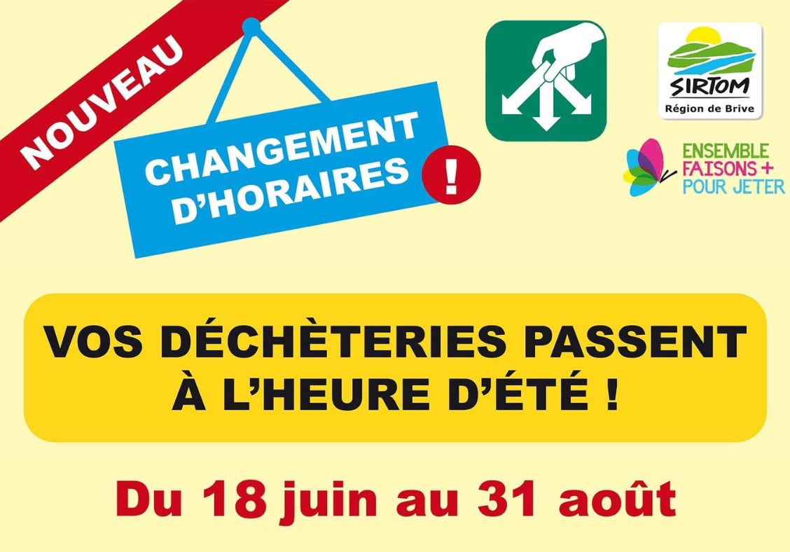 Les déchèteries passent aux heures d’été à partir du 18 juin .