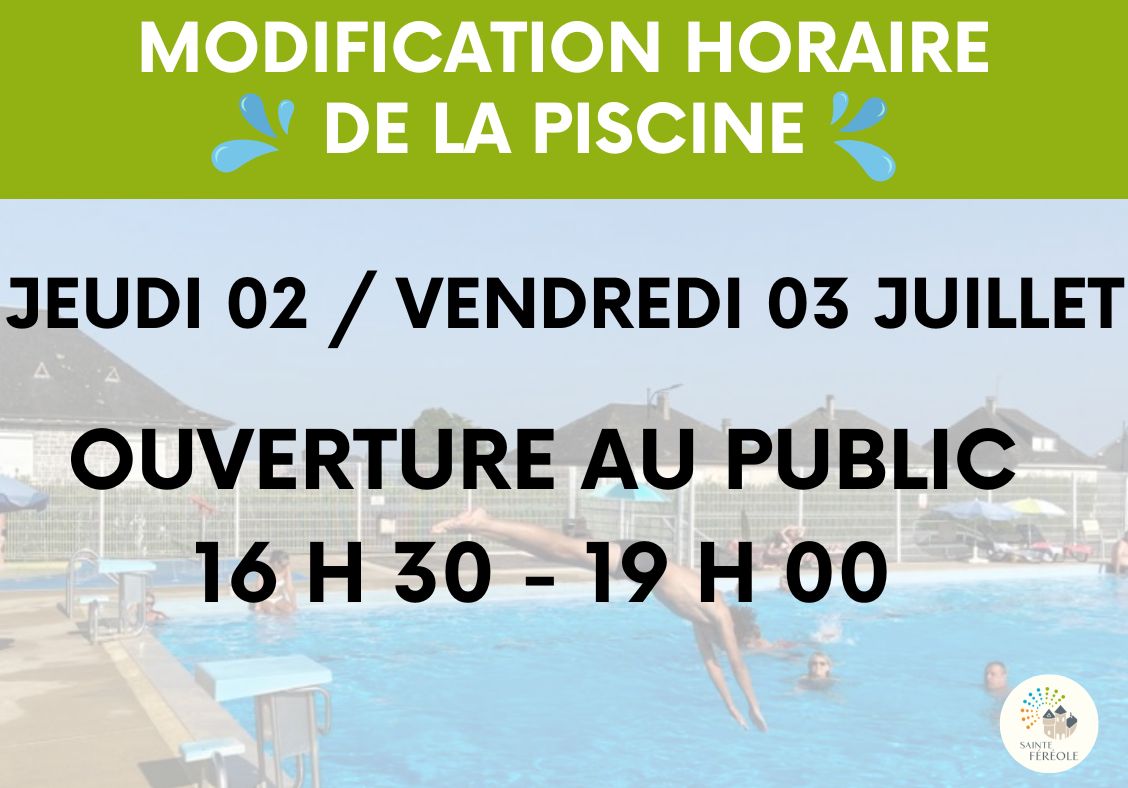 La piscine de Sainte-Féréole ouvre à nouveau ses portes, offrant un espace sécurisé et accueillant pour petits et grands. Vestiaires, douches chaudes et surveillance assurée : tout est prévu pour une baignade en toute sérénité.La municipalité réaffirme sa volonté de préserver cet équipement essentiel, vecteur de santé, de confort et de lien social. Avec des tarifs accessibles et des horaires adaptés, chacun peut profiter pleinement des bienfaits de la natation tout l’été.